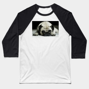 Lazy Pug Digital Painting Baseball T-Shirt